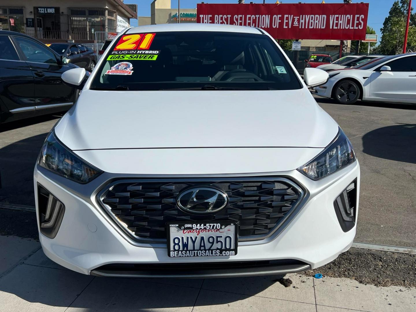 2021 WHITE /BLACK Hyundai Ioniq Plug-In Hybrid (KMHC75LD8MU) , located at 744 E Miner Ave, Stockton, CA, 95202, (209) 944-5770, 37.956863, -121.282082 - Photo#1